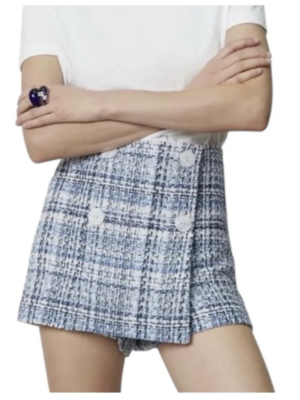 ZARA Tweed high rise Mini Skort